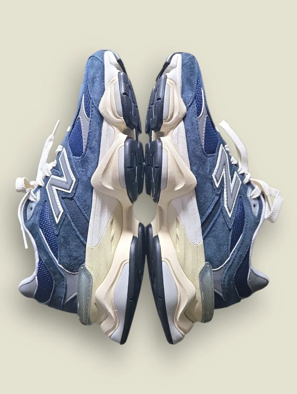 New Balance 9060 'Outerspace' Size 7  Men's Navy Cream Suede Mesh Running Unisex